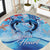 Hawaiian Dolphin Love Couple - Ocean Heart Round Carpet