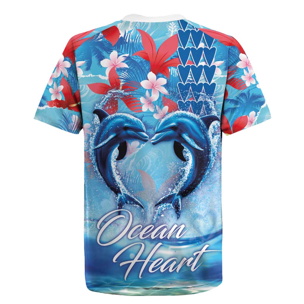 Hawaiian Dolphin Love Couple - Ocean Heart Rugby Jersey LT03 - Polynesian Pride