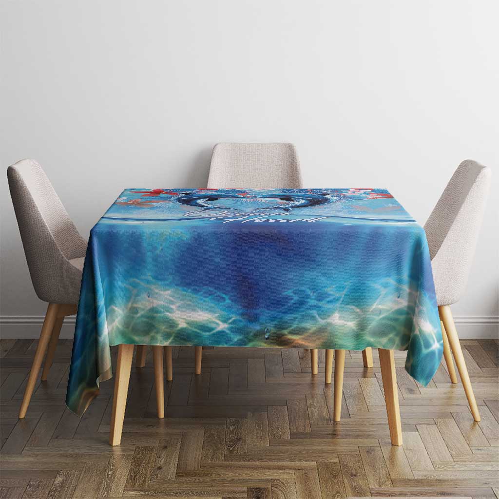 Hawaiian Dolphin Love Couple - Ocean Heart Tablecloth LT03 - Polynesian Pride