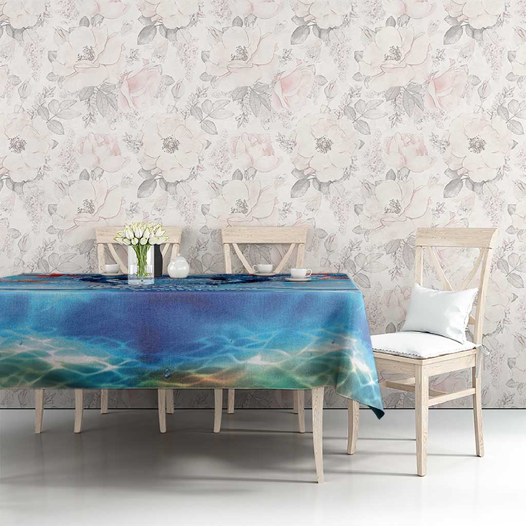 Hawaiian Dolphin Love Couple - Ocean Heart Tablecloth LT03 - Polynesian Pride