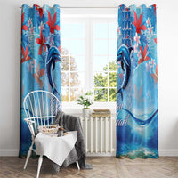 Hawaiian Dolphin Love Couple - Ocean Heart Window Curtain LT03 - Polynesian Pride