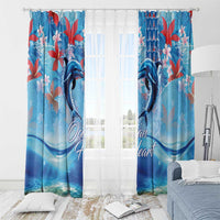 Hawaiian Dolphin Love Couple - Ocean Heart Window Curtain LT03 - Polynesian Pride