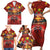 Hawaiian Turtle Love Couple Family Matching Short Sleeve Bodycon Dress and Hawaiian Shirt Ocean Serenade - Honu Honi Ihu with Hibiscus and Romantic Sunset Red Color