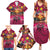 Hawaiian Turtle Love Couple Family Matching Summer Maxi Dress and Hawaiian Shirt Ocean Serenade - Honu Honi Ihu with Hibiscus and Romantic Sunset Pink Color