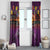 Hawaiian Turtle Love Couple Window Curtain Ocean Serenade - Honu Honi Ihu with Hibiscus and Romantic Sunset Purple Color