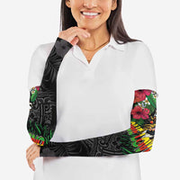 Hawaiian One Love Arm Sleeves Reggae Lion Tropical Plants and Kakau with Tribal Pattern LT03 - Polynesian Pride