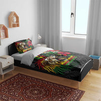 Hawaiian One Love Bedding Set Reggae Lion Tropical Plants and Kakau with Tribal Pattern LT03 - Polynesian Pride