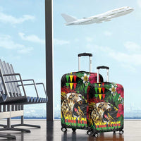 Hawaiian One Love Luggage Cover Reggae Lion Tropical Plants and Kakau with Tribal Pattern LT03 - Polynesian Pride
