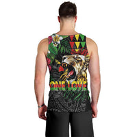 Hawaiian One Love Men Tank Top Reggae Lion Tropical Plants and Kakau with Tribal Pattern LT03 - Polynesian Pride