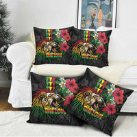 Hawaiian One Love Pillow Cover Reggae Lion Tropical Plants and Kakau with Tribal Pattern LT03 - Polynesian Pride