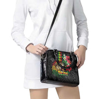 Hawaiian One Love Shoulder Handbag Reggae Lion Tropical Plants and Kakau with Tribal Pattern LT03 - Polynesian Pride