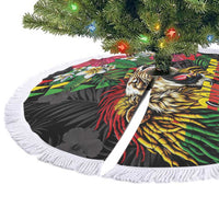 Hawaiian One Love Tree Skirt Reggae Lion Tropical Plants and Kakau with Tribal Pattern LT03 - Polynesian Pride