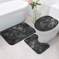 Hawaiian Tropical Plants and Tribal Whales Bathroom Set Polynesian Art Tattoo Grayscale LT03 - Polynesian Pride