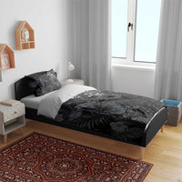 Hawaiian Tropical Plants and Tribal Whales Bedding Set Polynesian Art Tattoo Grayscale LT03 - Polynesian Pride