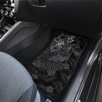 Hawaiian Tropical Plants and Tribal Whales Car Mats Polynesian Art Tattoo Grayscale LT03 - Polynesian Pride