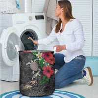 Hawaiian Tropical Plants and Turtles Laundry Basket Polynesian Art Motifs
