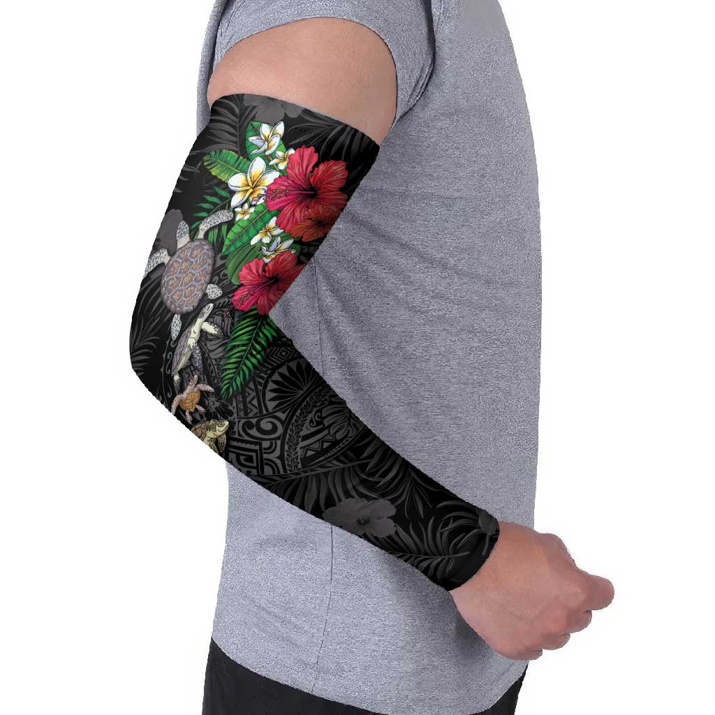 Hawaiian Tropical Plants and Turtles Arm Sleeves Polynesian Art Motifs LT03 - Polynesian Pride