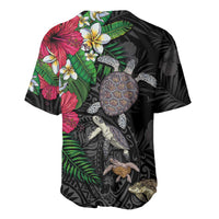 Hawaiian Tropical Plants and Turtles Baseball Jersey Polynesian Art Motifs LT03 - Polynesian Pride