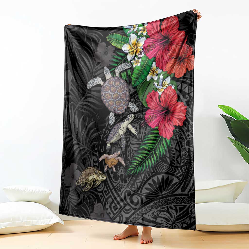 Hawaiian Tropical Plants and Turtles Blanket Polynesian Art Motifs LT03 - Polynesian Pride