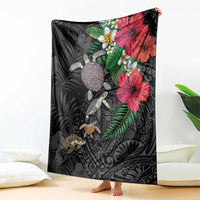 Hawaiian Tropical Plants and Turtles Blanket Polynesian Art Motifs LT03 - Polynesian Pride