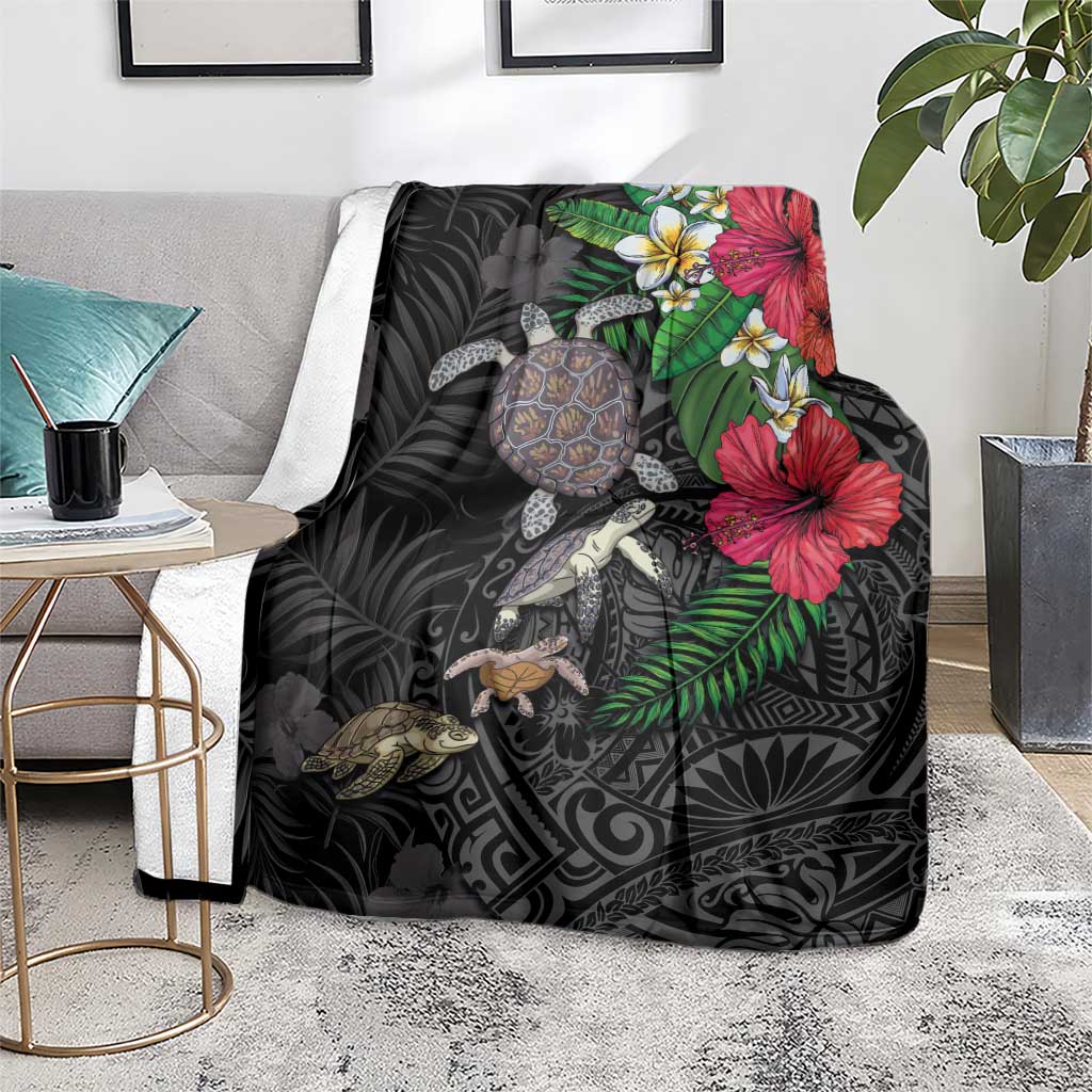 Hawaiian Tropical Plants and Turtles Blanket Polynesian Art Motifs LT03 - Polynesian Pride