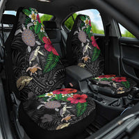 Hawaiian Tropical Plants and Turtles Car Seat Cover Polynesian Art Motifs LT03 One Size Black - Polynesian Pride