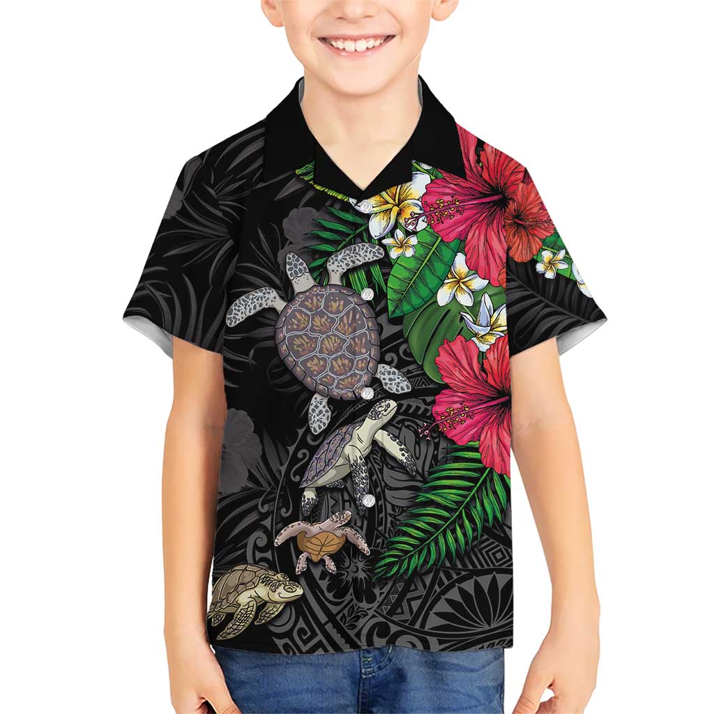 Hawaiian Tropical Plants and Turtles Family Matching Mermaid Dress and Hawaiian Shirt Polynesian Art Motifs