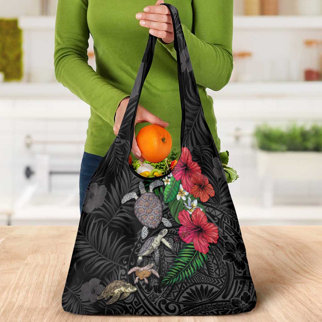 Hawaiian Tropical Plants and Turtles Grocery Bag Polynesian Art Motifs LT03 - Polynesian Pride