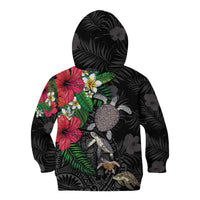 Hawaiian Tropical Plants and Turtles Kid Hoodie Polynesian Art Motifs LT03 - Polynesian Pride