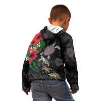 Hawaiian Tropical Plants and Turtles Kid Hoodie Polynesian Art Motifs LT03 - Polynesian Pride