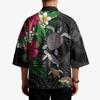 Hawaiian Tropical Plants and Turtles Kimono Polynesian Art Motifs LT03 - Polynesian Pride