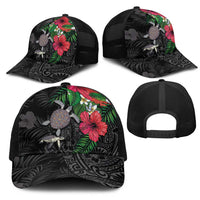 Hawaiian Tropical Plants and Turtles Mesh Trucker Cap Polynesian Art Motifs LT03 - Polynesian Pride