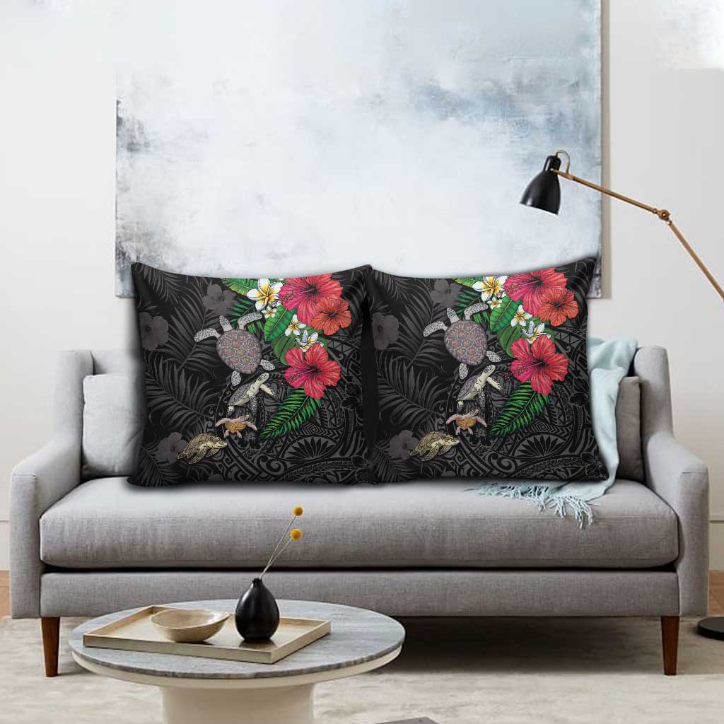 Hawaiian Tropical Plants and Turtles Pillow Cover Polynesian Art Motifs LT03 - Polynesian Pride