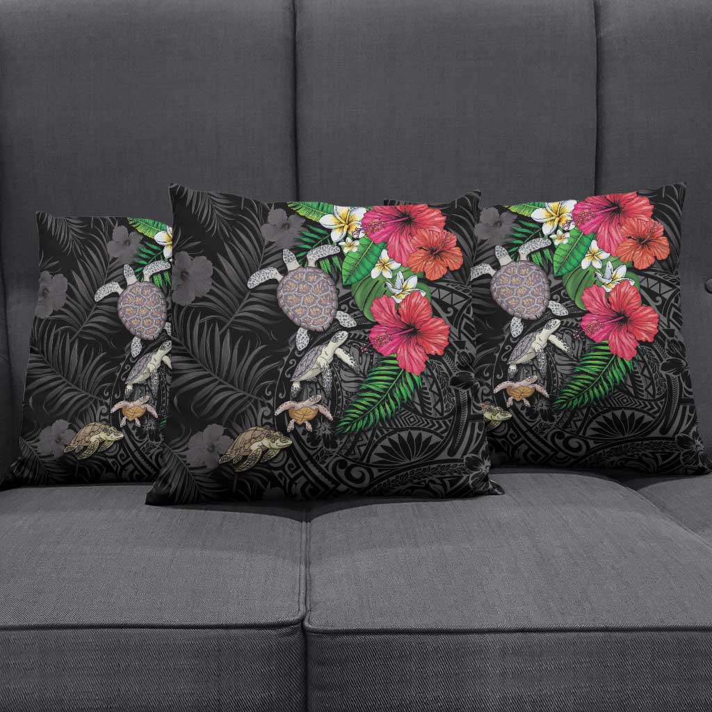 Hawaiian Tropical Plants and Turtles Pillow Cover Polynesian Art Motifs LT03 - Polynesian Pride