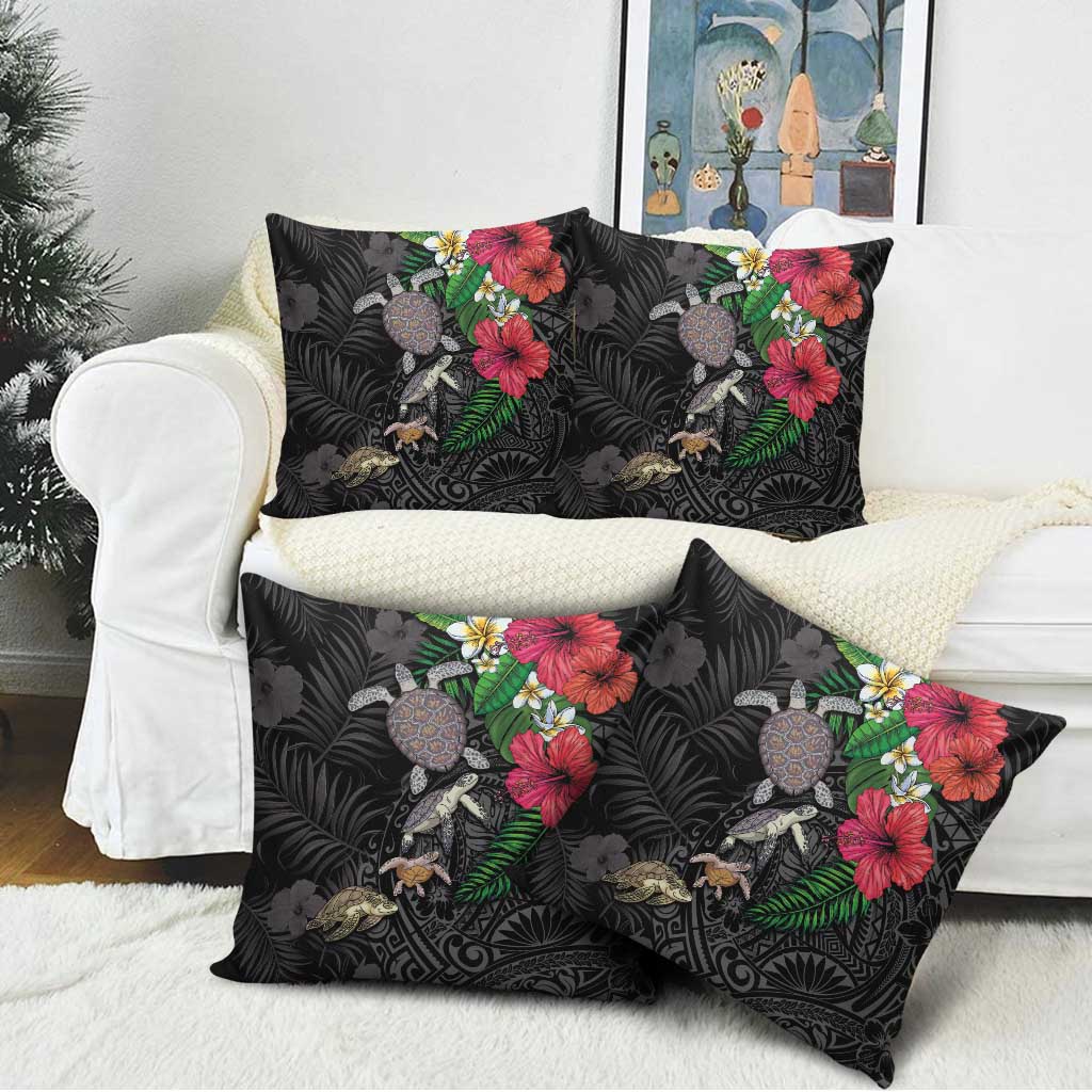 Hawaiian Tropical Plants and Turtles Pillow Cover Polynesian Art Motifs LT03 - Polynesian Pride