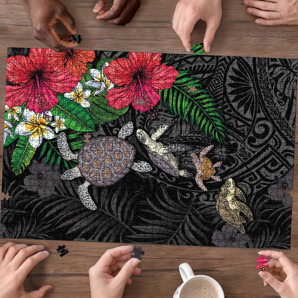 Hawaiian Tropical Plants and Turtles Puzzle Polynesian Art Motifs LT03 - Polynesian Pride