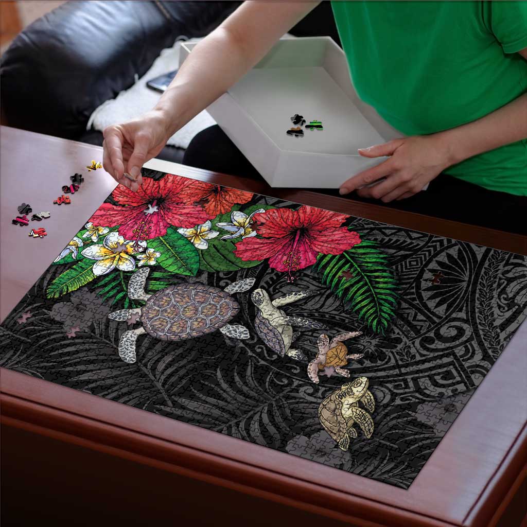 Hawaiian Tropical Plants and Turtles Puzzle Polynesian Art Motifs LT03 - Polynesian Pride