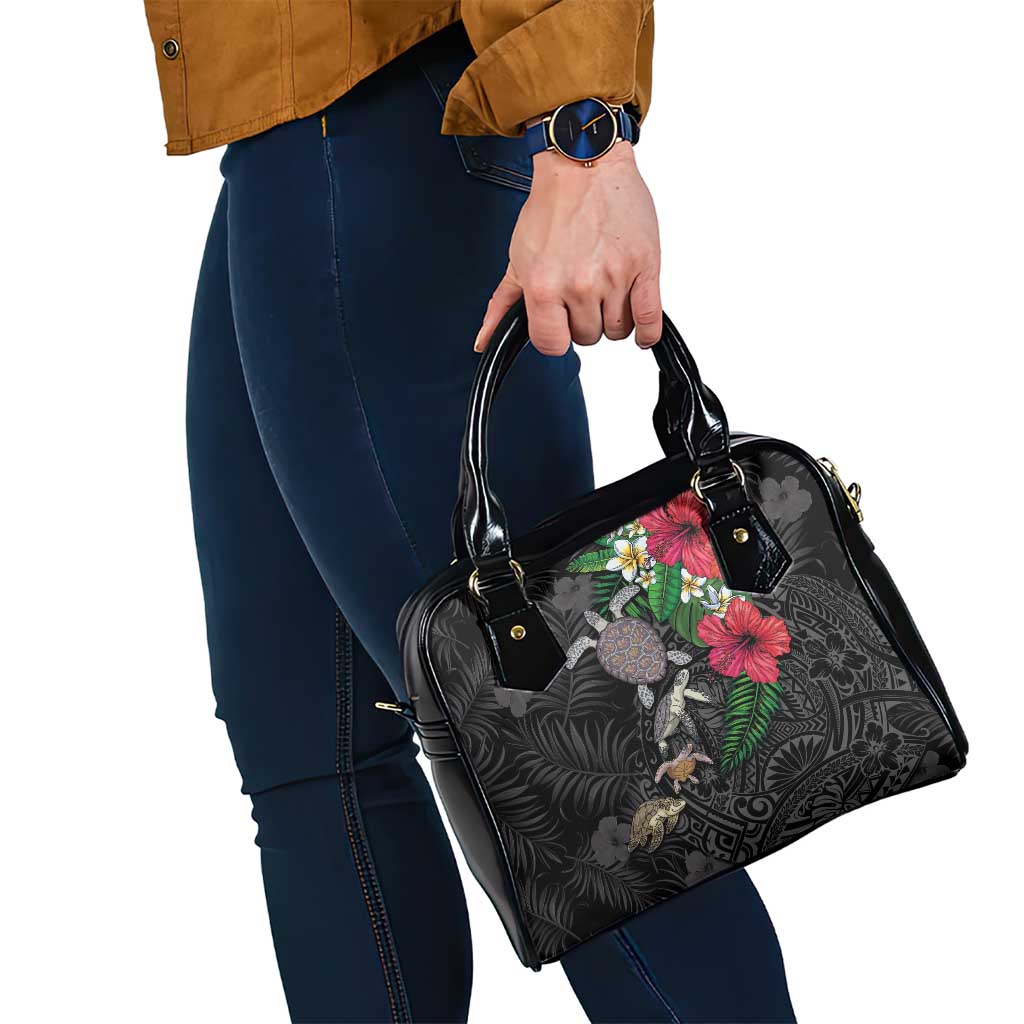 Hawaiian Tropical Plants and Turtles Shoulder Handbag Polynesian Art Motifs LT03 - Polynesian Pride
