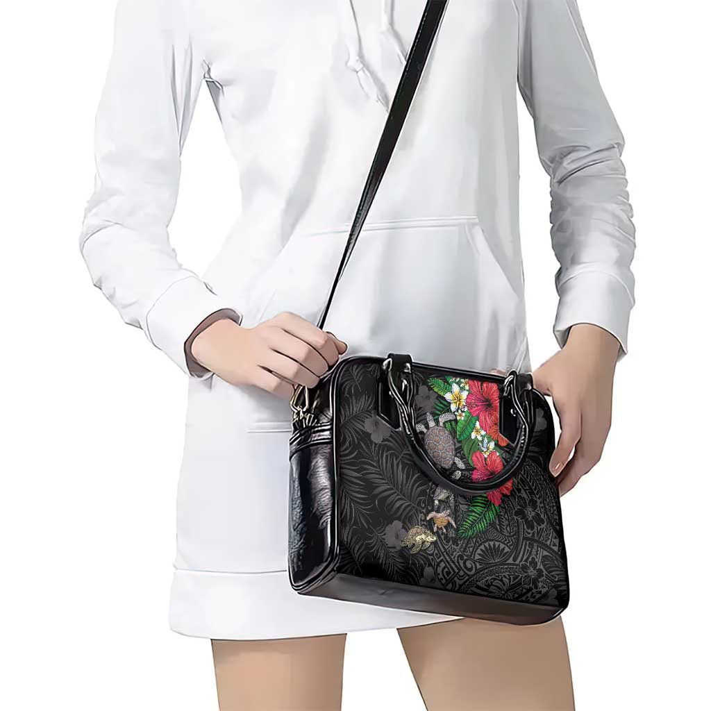 Hawaiian Tropical Plants and Turtles Shoulder Handbag Polynesian Art Motifs LT03 - Polynesian Pride