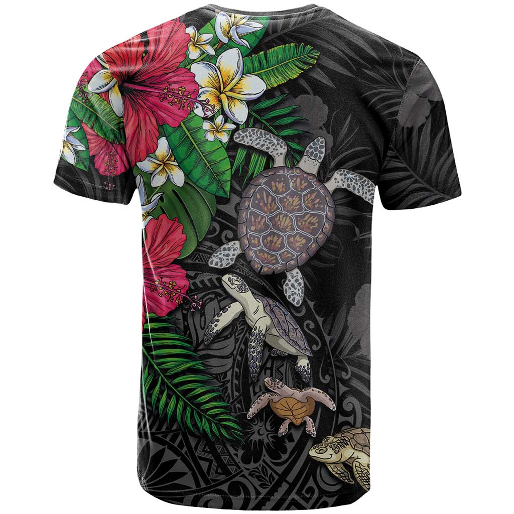 Hawaiian Tropical Plants and Turtles T Shirt Polynesian Art Motifs LT03 - Polynesian Pride