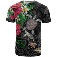 Hawaiian Tropical Plants and Turtles T Shirt Polynesian Art Motifs LT03 - Polynesian Pride