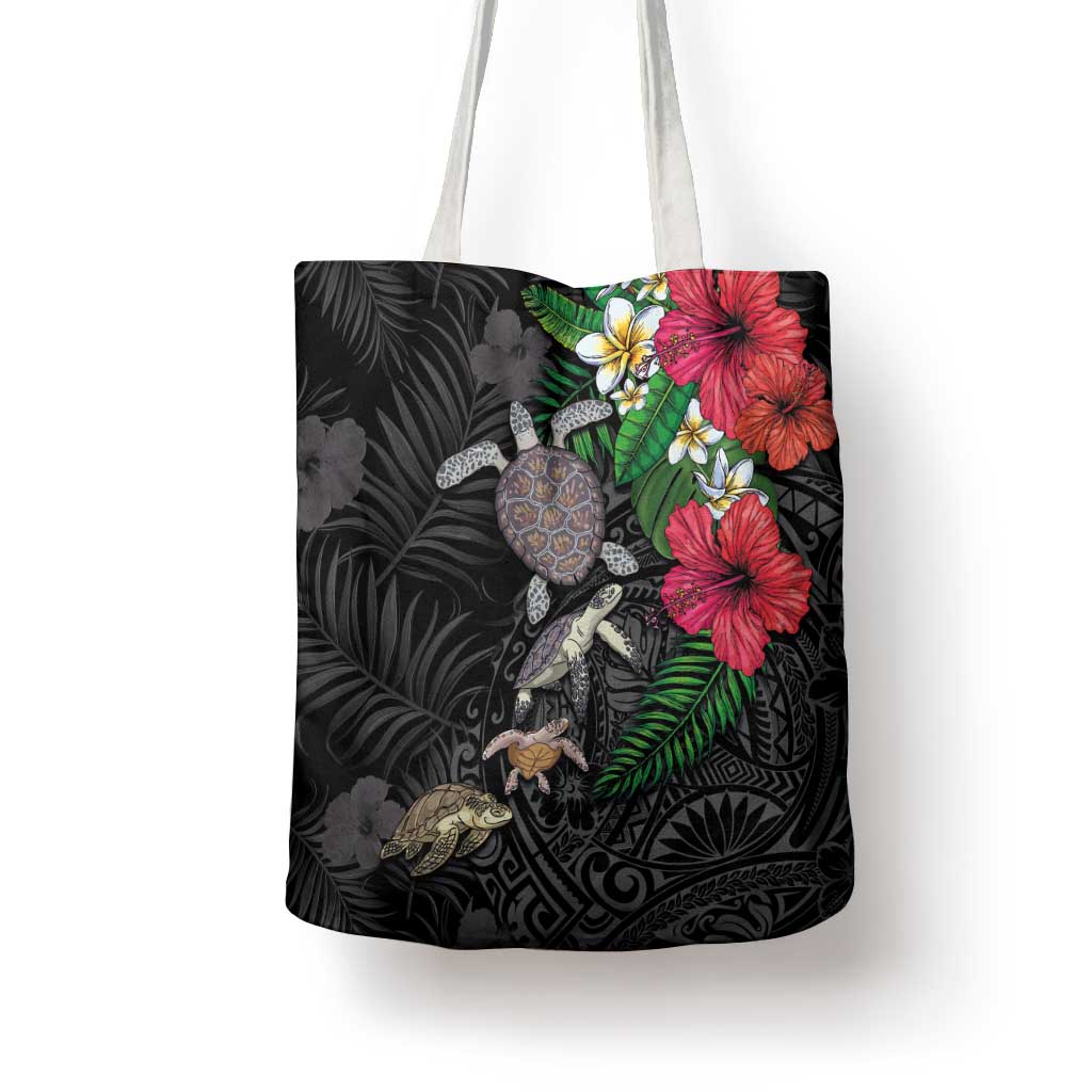 Hawaiian Tropical Plants and Turtles Tote Bag Polynesian Art Motifs LT03 - Polynesian Pride