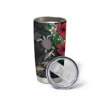 Hawaiian Tropical Plants and Turtles Tumbler Cup Polynesian Art Motifs LT03 - Polynesian Pride
