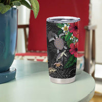 Hawaiian Tropical Plants and Turtles Tumbler Cup Polynesian Art Motifs LT03 - Polynesian Pride