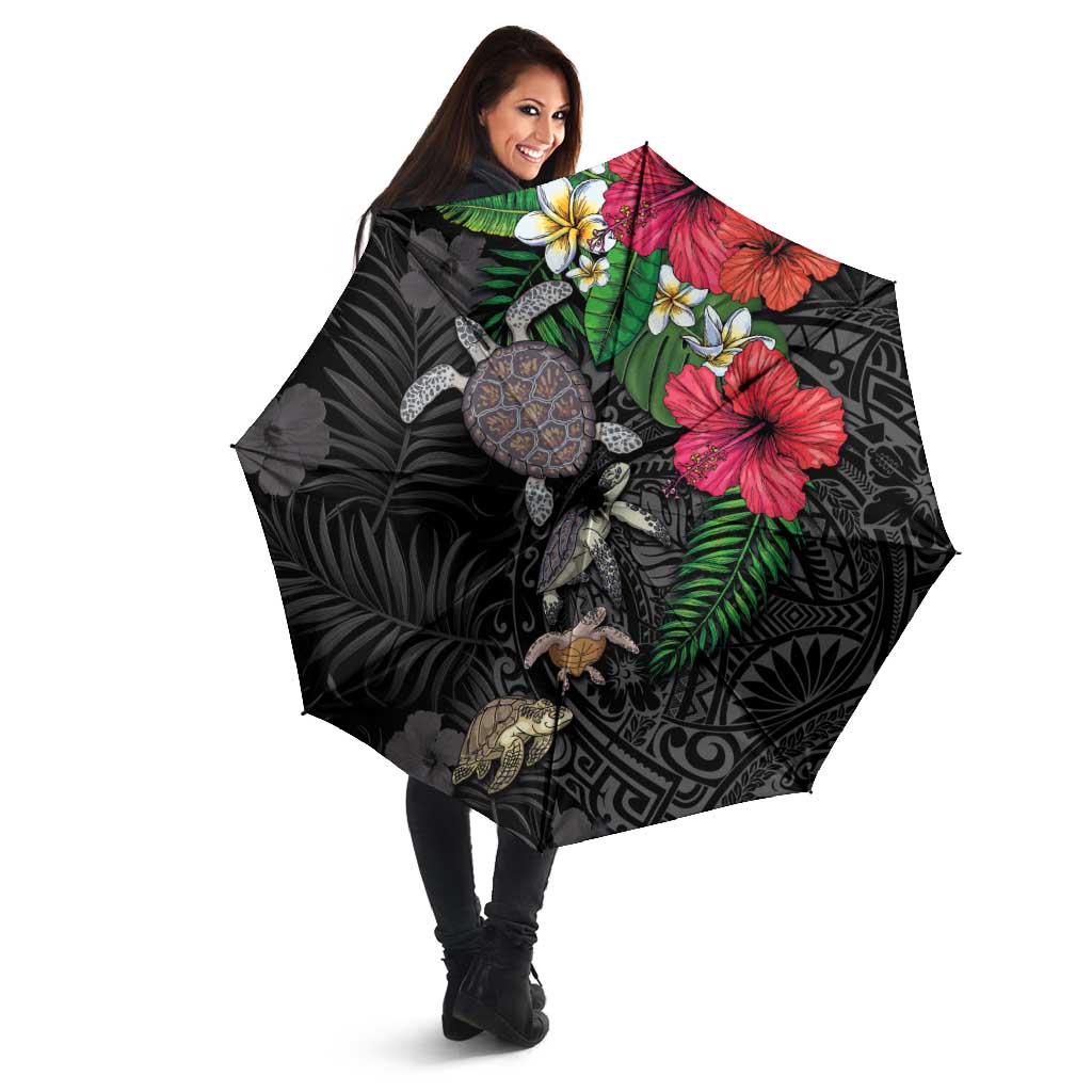Hawaiian Tropical Plants and Turtles Umbrella Polynesian Art Motifs LT03 - Polynesian Pride