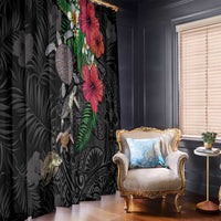 Hawaiian Tropical Plants and Turtles Window Curtain Polynesian Art Motifs LT03 - Polynesian Pride
