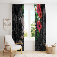 Hawaiian Tropical Plants and Turtles Window Curtain Polynesian Art Motifs LT03 - Polynesian Pride