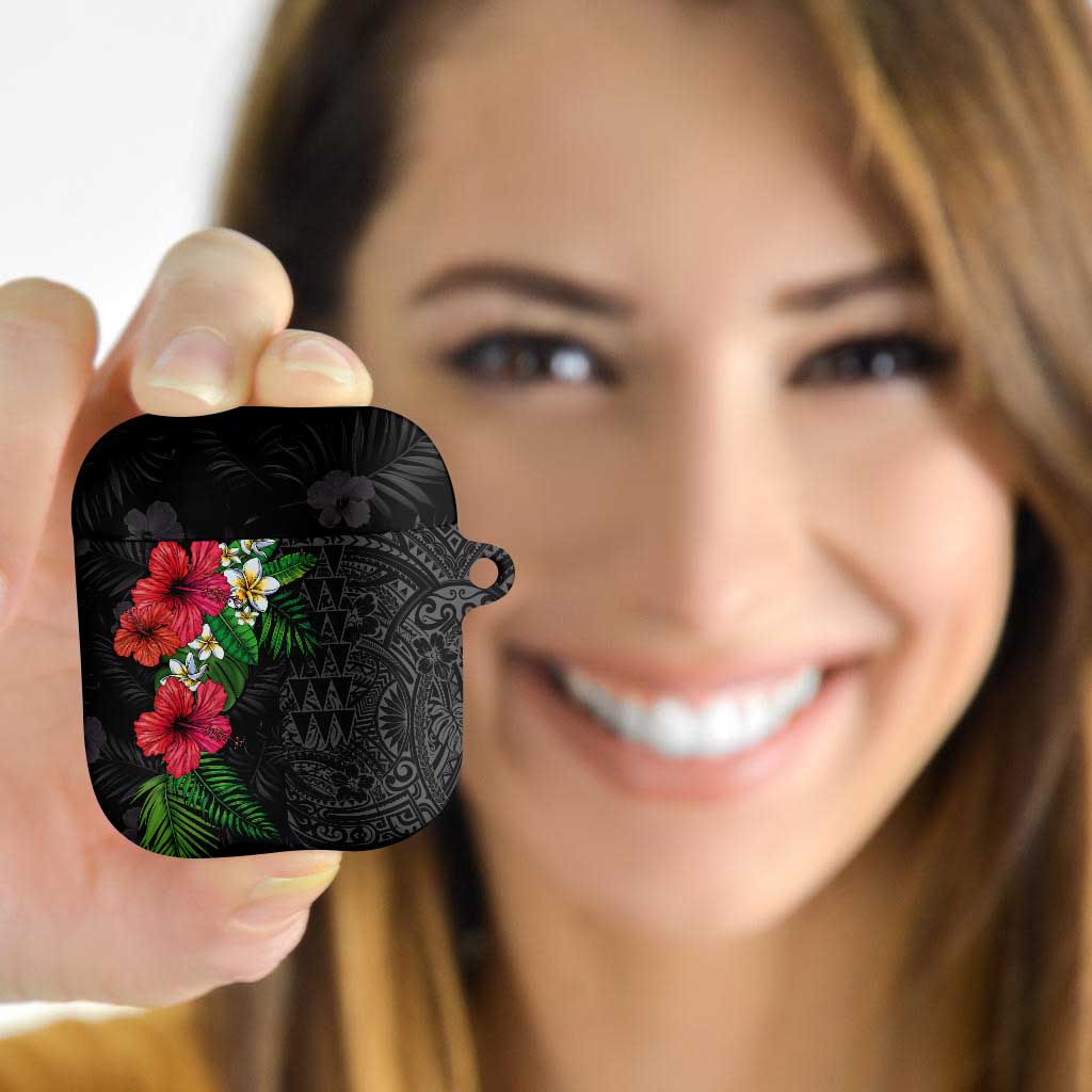 Hawaiian Tropical Plants AirPods Case Kakau Tattoo and Polynesian Pattern Half Black Color LT03 - Polynesian Pride