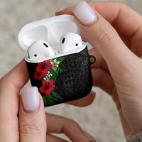 Hawaiian Tropical Plants AirPods Case Kakau Tattoo and Polynesian Pattern Half Black Color LT03 - Polynesian Pride