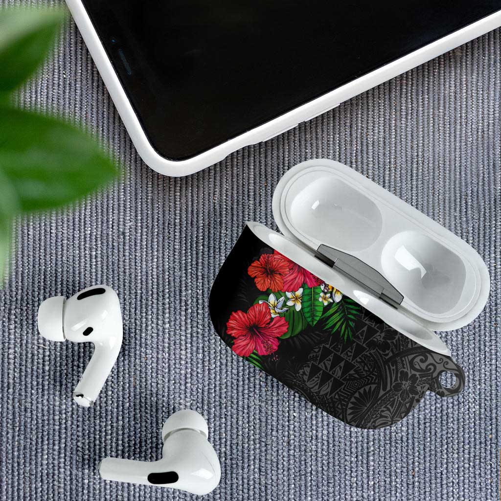 Hawaiian Tropical Plants AirPods Case Kakau Tattoo and Polynesian Pattern Half Black Color LT03 - Polynesian Pride